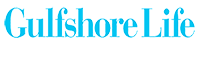 The logo of gulfshore life in blue with transparent background