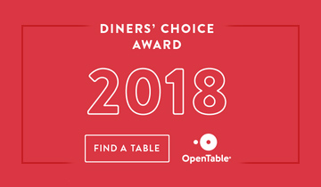 The poster of diners choice award 2018 in white with red background